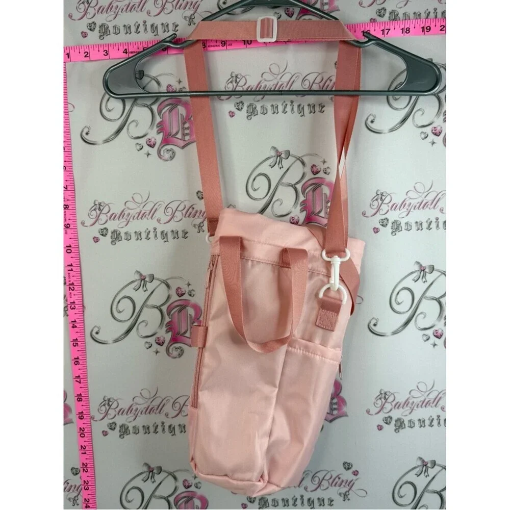 Bag water bottle cross body coral Compact Pink Crossbody Organizer Bag for Women